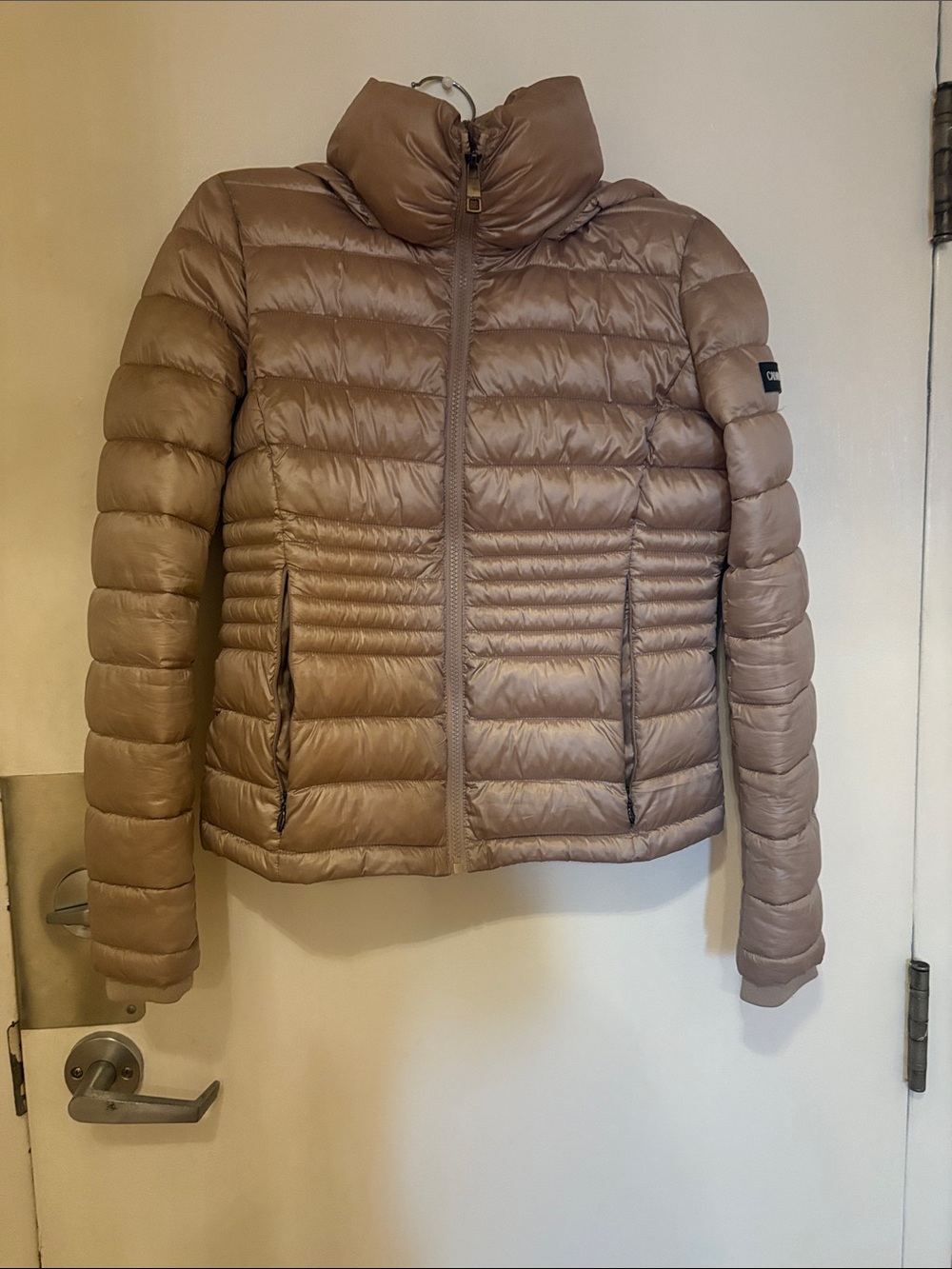 Calvin Klein Quilted Puffer Jacket - Taupe in perfect condition, size Xs